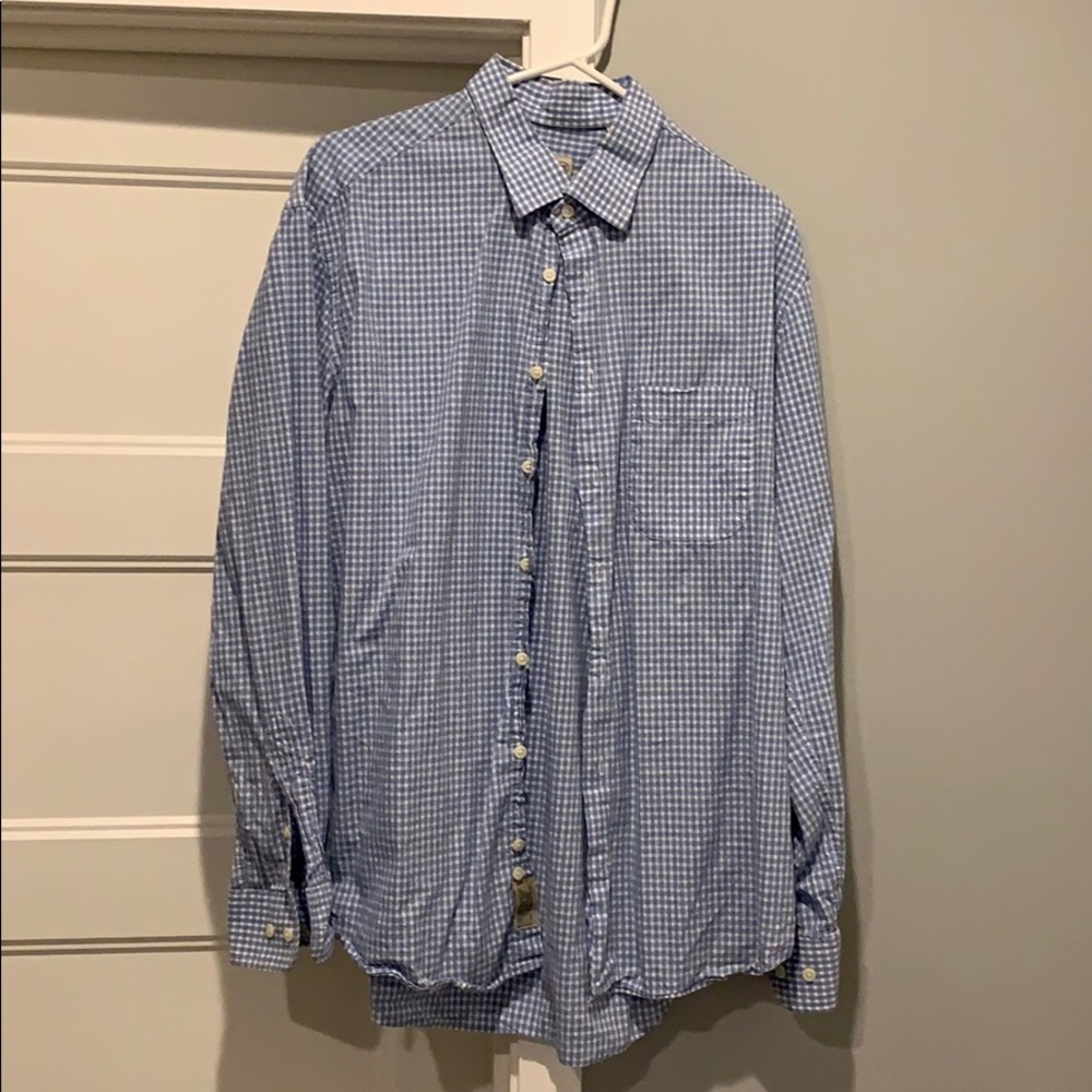 Blue and white checkered shirt